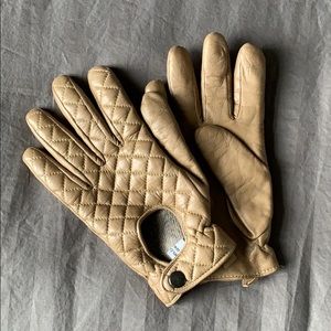 100% Cashmere/Leather Gloves
